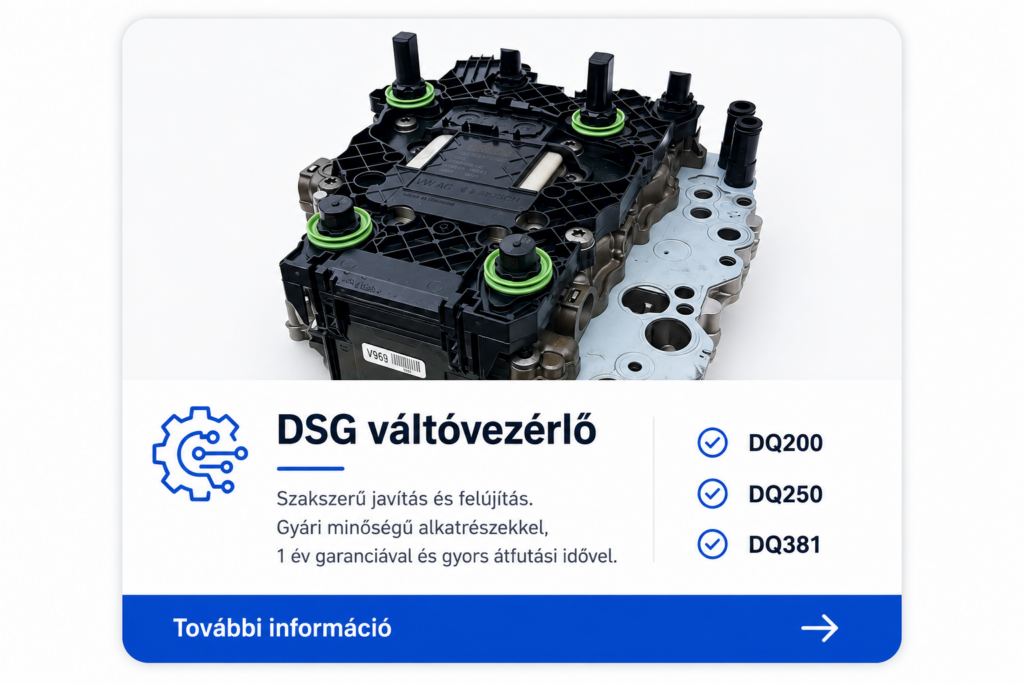 DSG váltóvezérlő javítás