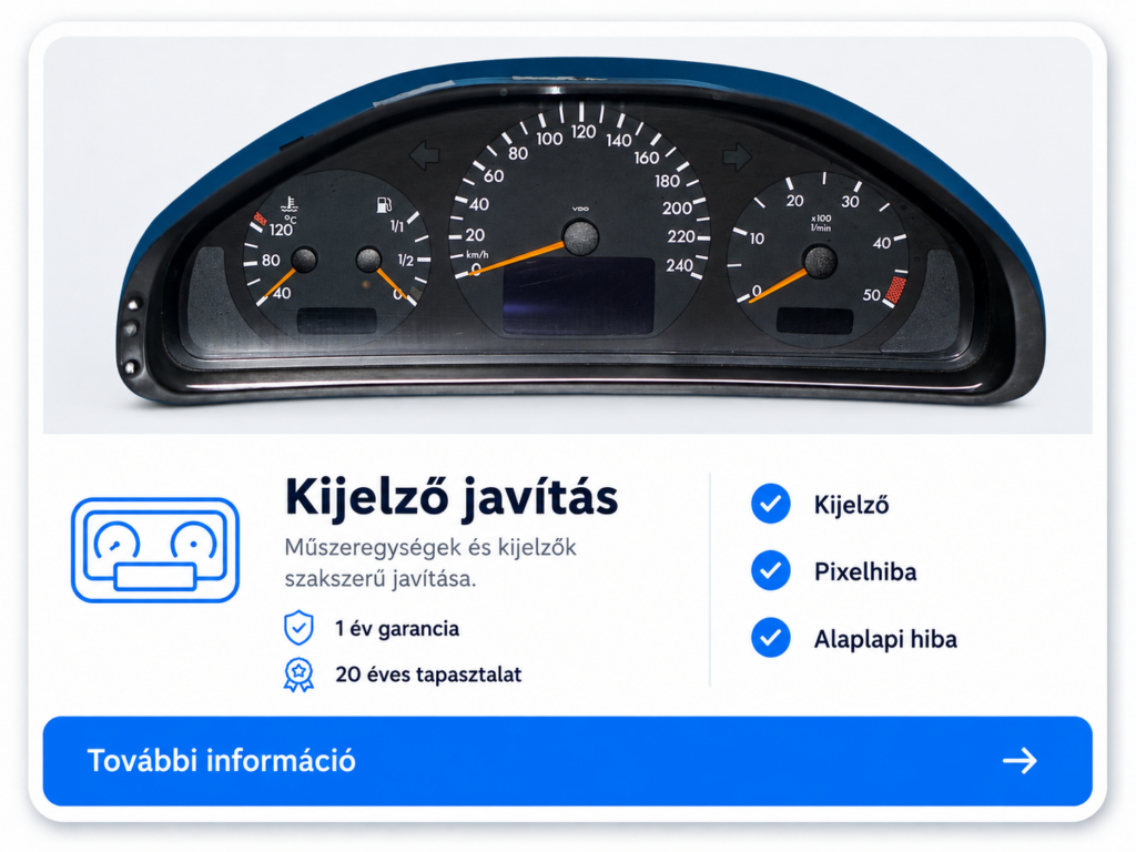 Kilométeróra és kijelző javítás
